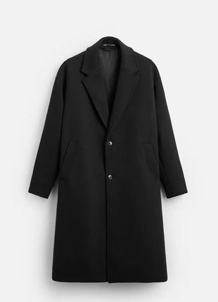 Пальто мужское черное оверсайз zara new6 фото