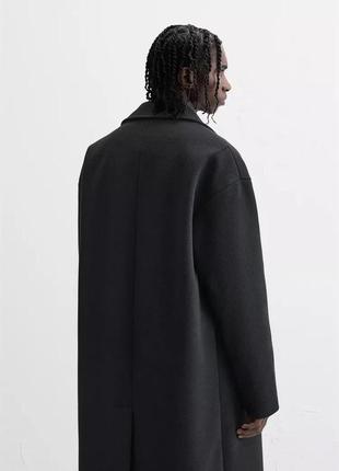 Пальто мужское черное оверсайз zara new5 фото