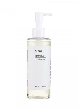 Гідрофільна олія для обличчя anua heartleaf pore control cleansing oil 200ml
