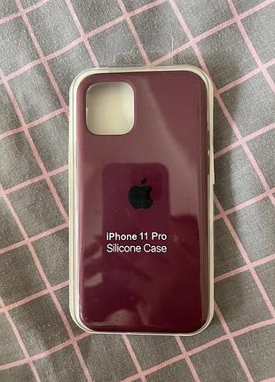 Чехол силиконовый для айфон 11 про / silicone full case для iphone 11 pro (бордовый/plum) 2