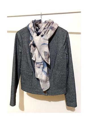 180x60 палантін жіночий шарф хустка тонкий принт пір’я