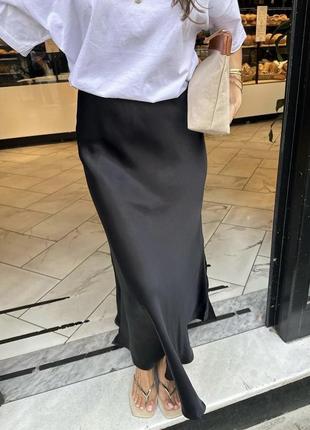 Сатиновая юбка макси