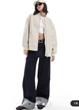 Бомбер из экокожи, кожаный бомбер, молочный бомбер от vito moda