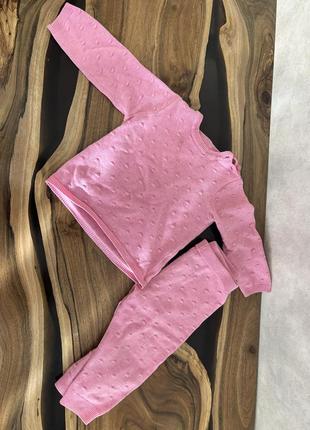 Костюм для дівчинки 9-12 міс, рожевий комплект для дівчинки, теплий костюм