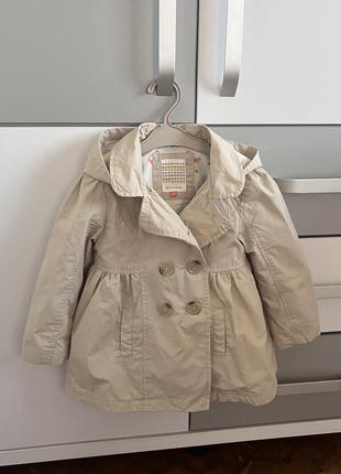 Бежевий тренч на дівчинку 2р, тренч 18-24м, плащ на дівчинку 2р, плащ 18-24м 3