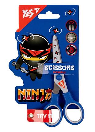 Ножиці дитячі 13 см "yes" з принтованим лезом ninja, 480427, шт