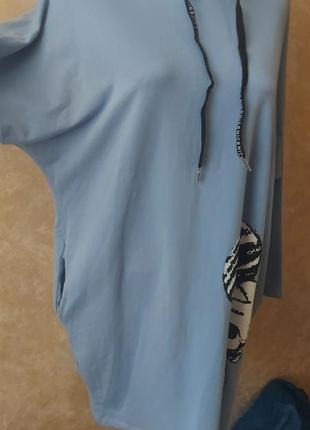 Крутая туника платье с капюшоном италия3 фото