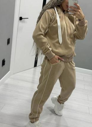 Крутезний дуже гарний теплий костюм преміум якість ♥️ фліс полар 🔥 спортивний костюм , з...