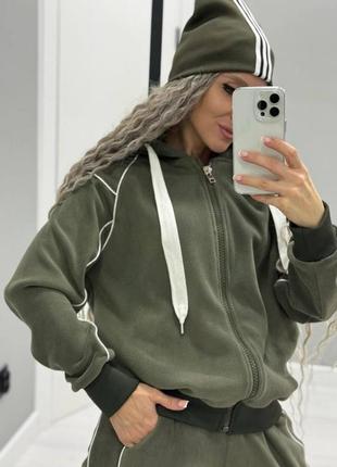 Крутой очень красивый теплый костюм премиум качество ♥️ флис полар 🔥 спортивный костюм, соп худи джоггеры