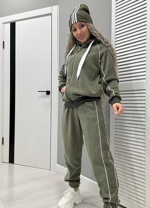 Крутезний дуже гарний теплий костюм преміум якість ♥️ фліс полар 🔥 спортивний костюм , з...