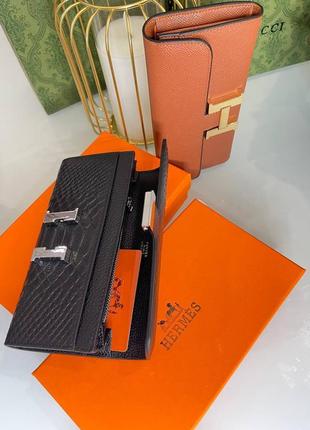 Кожаный кошелек под бренд, черный и коричневый цвета