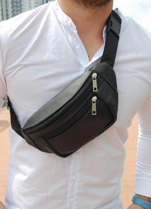 Мужская бананка из натуральной кожи, бананка для мужчин, бананка напоясная сумка,...