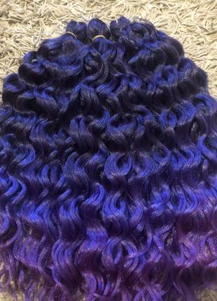 Афрокудри, волна hawaii, цвет t1b/blue/purple