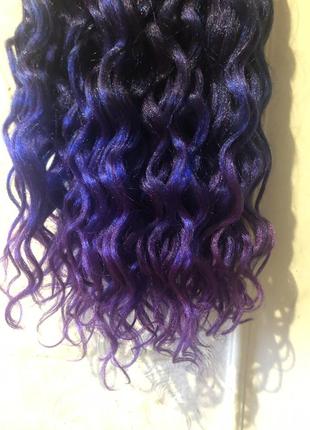Афрокудри, волна hawaii, цвет t1b/blue/purple