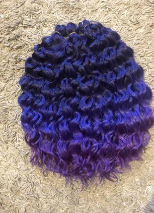 Афрокудри, волна hawaii, цвет t1b/blue/purple