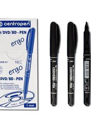 Маркер для cd/dvd "centropen" 4606 ergoline 1мм чорний, шт