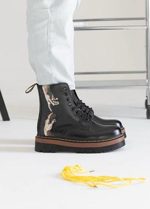 Брендовые женские ботинки dr martens jadon black brown Greation of adam * pinapd