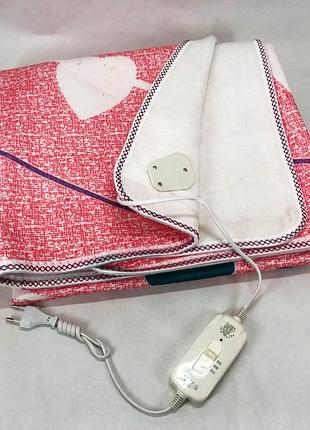 Электропростынь электрическая простынь с подогревом electric blanket 170х150см сердечка