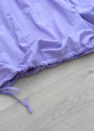 Фиолетовая - парашютная юбка-карго миди. плащевка. юбка тюльпан. на шнуровке.4 фото