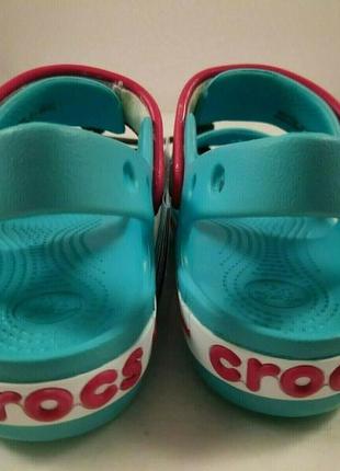 Крокс крокбенд сандалі голубі дитячі crocs crocband kids sandal pool/candy pink7 фото