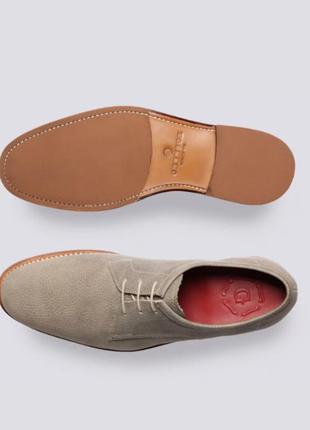 Кожаные туфли дерби замш grenson