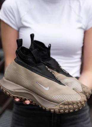 Кроссовки nike acg mountain fly gore-tex beige black