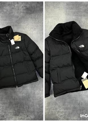 Двохстороння чоловіча куртка пуховик хутряна the north face