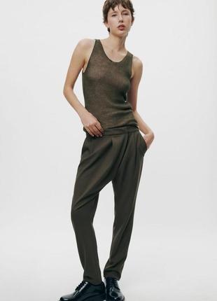 Новые с ценником мешковатые брюки хлопок zara 2024