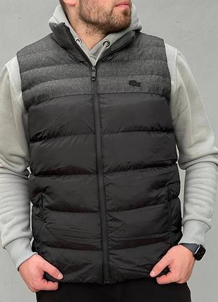 Зимняя мужская куртка безрукавка демисезонная lacoste