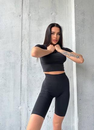 Комплект велосипедки і кроп топ