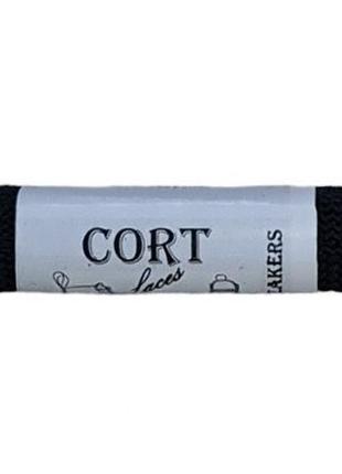 Шнурки для кроссовок cort sneakers 8 мм плоские черные2 фото