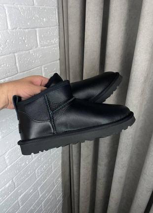 Розпродаж! уггі шкіряні ugg classic ultra mini black