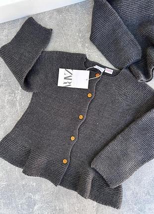 Zara графитовые вязаные кардиганы 6