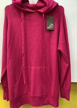 Свитер кашемировый , с капюшоном