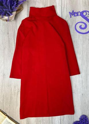 Женское платье zara трикотажное с длинным рукавом красное размер s (44)