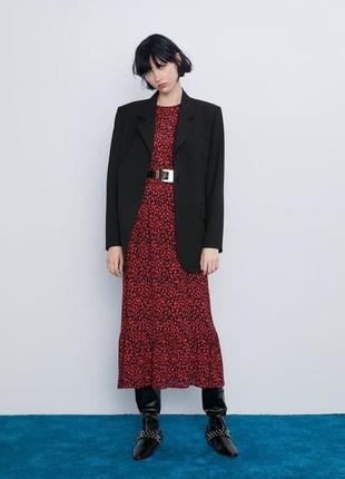 Сукня міді ярусна zara