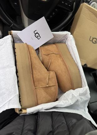Ugg classic platform 5 см толстая подошва натуральные