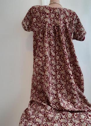 Бавовняна сукня максі вільна від грудей  розмір 44/463 фото