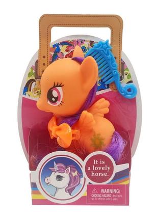 Фигурка "пони" hr184 с аксессуарами оранжевый