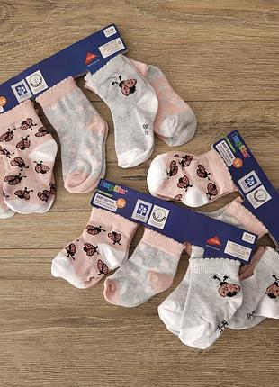 Набор 5 пар, 0-3 мес, качественные носки для новорожденной девочки
