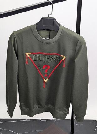 Хакі чоловічий світшот з принтом в стилі kenzo