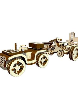 Деревянный конструктор "квадроцикл с прицепом" opz-004, 134 детали