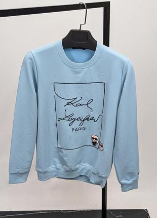 Блакитний чоловічий світшот з принтом в стилі kenzo