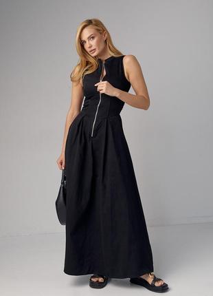 Жіноча максі сукня на блискавці2 фото