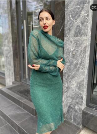 Вʼязане плаття із мохеру шовкова комбінація ручная работа💚