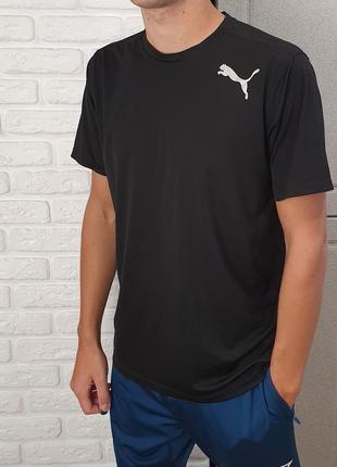 Чоловіча чорна спортивна футболка puma / пума оригінал
