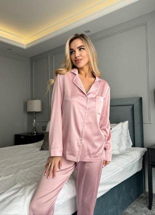 Піжама жіноча з шовку армані l пудра