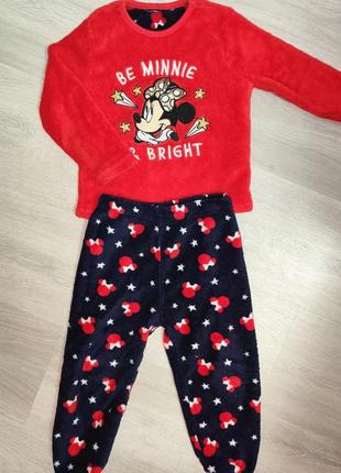 Теплая флисовая пижама minnie mouse
