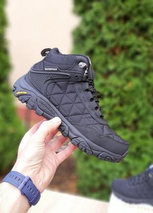 Кроссовки теплые merrell tracking высокие черные с белым