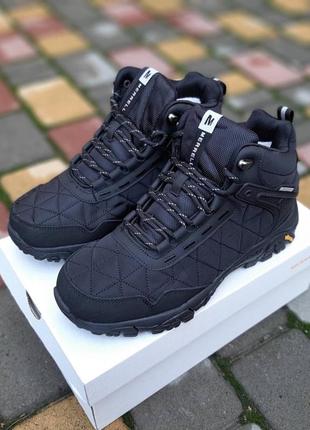 Кроссовки теплые merrell tracking высокие черные с белым